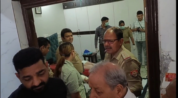 घटना स्थल पर मौजूद पुलिस