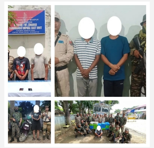 Image related to the Security Forces action : Nab Multiple UG Cadres and Seize Huge Quantity of Ganja in Manipur.