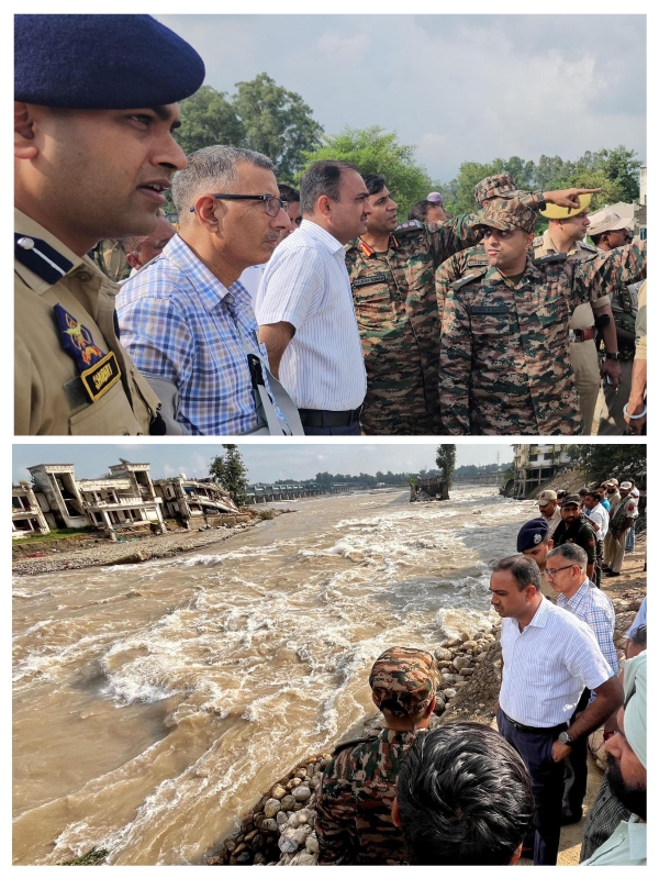 Jammu Divisional Commissioner inspected the safety works on the Ravi River embankment