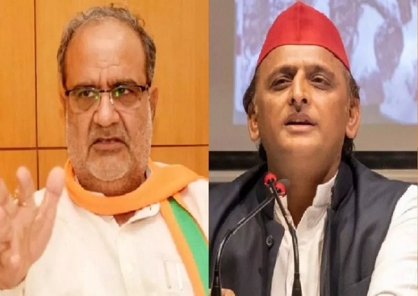 भाजपा प्रदेश अध्यक्ष भूपेन्द्र चौधरी व अखिलेश यादव का  फोटो।