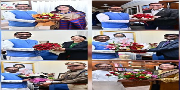 मुख्यमंत्री से राज्यसभा सांसद सहित अन्य अधिकारियों ने की मुलाकात, दी नववर्ष की बधाई