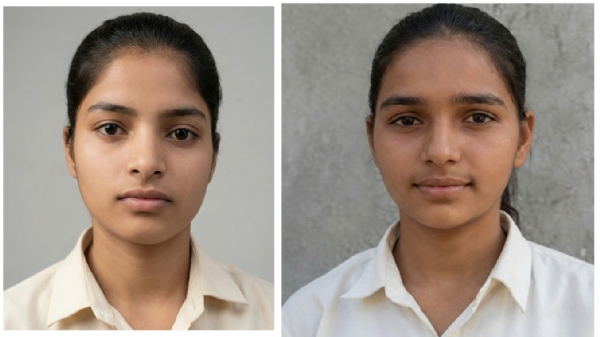 चयनित छात्रा रेखा व रवीना।