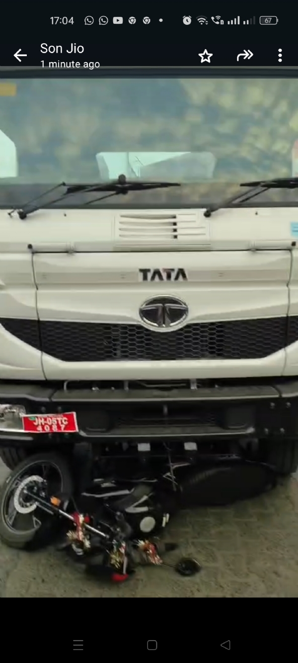 हाइवा की चपेट में आए बाइक सवार की मौत