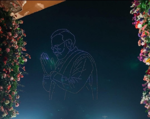 सोमनाथ के ड्रोन शो में प्रधानमंत्री नरेंद्र मोदी