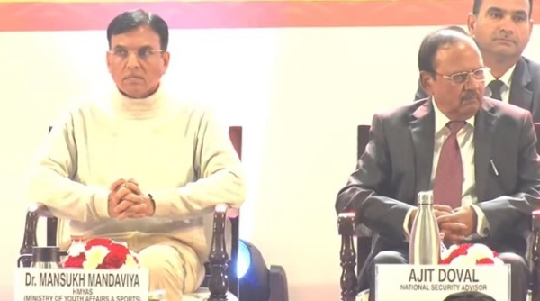 अजीत डोभाल और मंसुख मांडविया अजीत डोभाल और मंसुख मांडविया