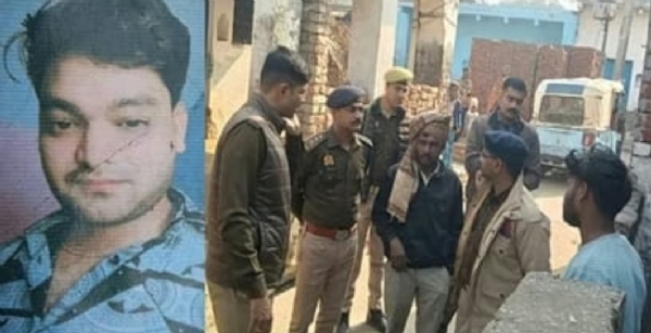 मृतक फाइल फोटो व जांच करती पुलिस मृतक फाइल फोटो व जांच करती पुलिस
