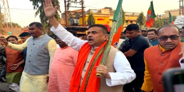 शुभेंदु पर हमले को लेकर सड़कों पर उतरी भाजपा, ‘हिंदू-हिंदू भाई-भाई’ के नारे