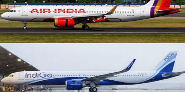 एयर इंडिया और इंडिगो के विमान का प्रतीकात्‍मक चित्र