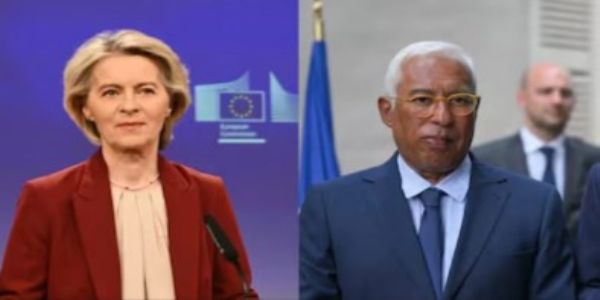 यूरोपीय परिषद के अध्यक्ष एंटोनियो लुटोस दा कोस्टा और यूरोपीय आयोग के अध्यक्ष उर्सुला वॉन डेर लेयेन