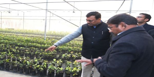 सगन्ध पौधा केन्द्र का मुख्य सचिव ने किया निरीक्षण, किसानों की आय बढ़ाने पर दिया जोर
