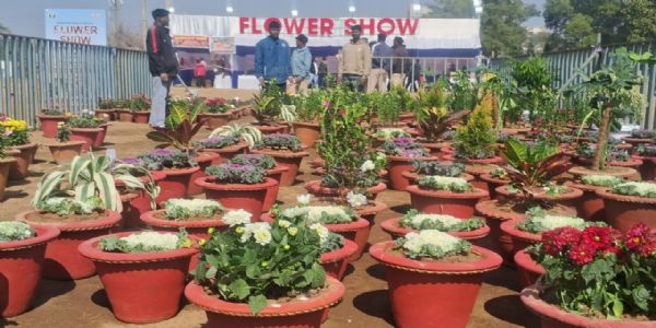 फ्लावर शो में 200 फुलों की लगाई गई प्रदर्शनी