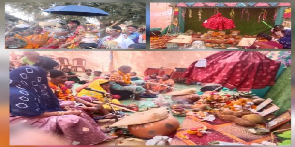 महिमागवाड़ी में धनकुल गीतों के साथ नाै दिवसीय मां लक्ष्मी जगार हुआ संपन्न