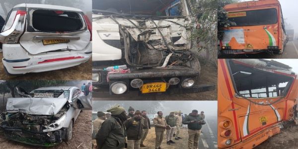 बरेली में घने कोहरे के कारण 20 वाहन टकराए, 24 घायल