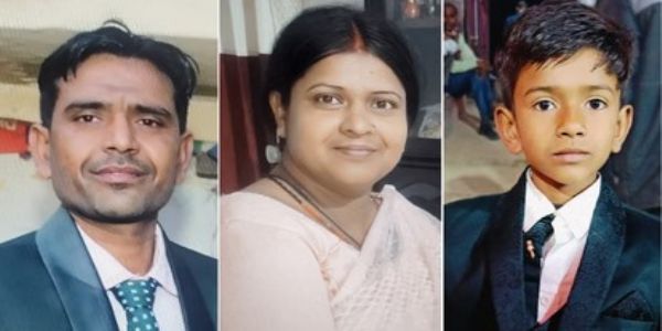 ट्रक ने मारी बाइक में टक्कर, एक ही परिवार के तीन लोगों की मौत, बच्चा घायल