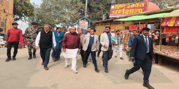 रामरेखा घाट पर पर्यटन विकास योजनाओं का मंत्री ने किया निरीक्षण