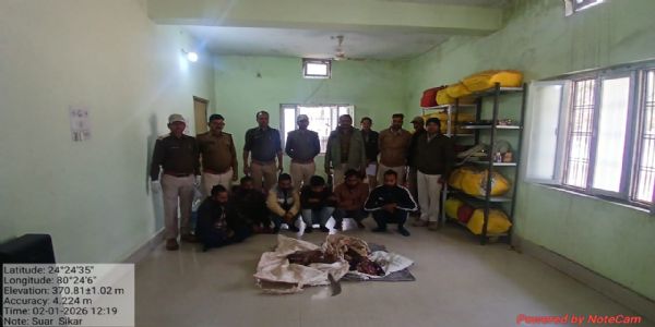 सलेहा वन परिक्षेत्र में सुअर के मांस सहित 6 आरोपी गिरफ्तार