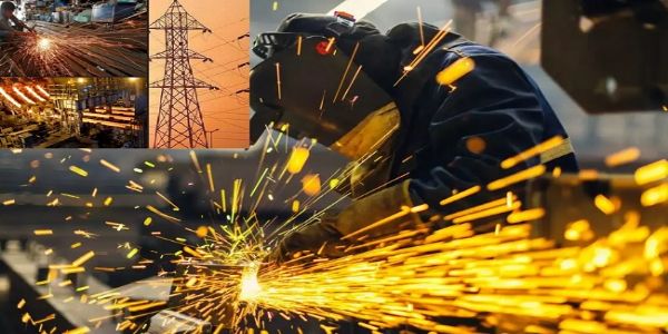 आठ प्रमुख बुनियादी उद्योगों का प्रतीकात्‍मक चित्र