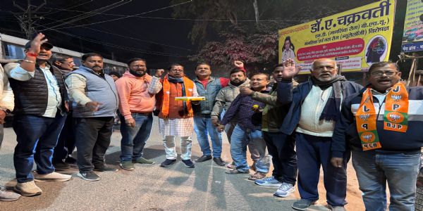 निर्विरोध राष्ट्रीय अध्यक्ष बनने पर भाजपा कार्यकर्ताओं ने जताया हर्ष