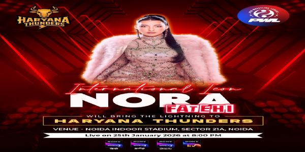 नोरा फतेही 25 जनवरी को हरियाणा थंडर्स के पीडब्ल्यूएल 2026 मुकाबले में होंगी विशेष अतिथि