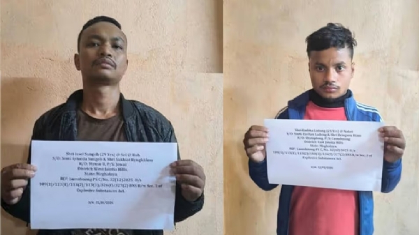 Image Related to the Meghalaya Police Nab Two Accused in East Jaintia Hills IED Blast Case.