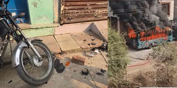 उज्जैन के तराना में दो पक्षों के बीच विवाद बना हिंसक, पत्थरबाजी के बाद उपद्रवियों ने फूंक दी बस, एक युवक घायल