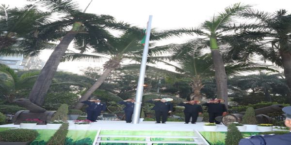 टीएमसी में 77वां गणतंत्रता दिवस पर झंडा फहराया बीज मोदक रंगोली से सजावट,