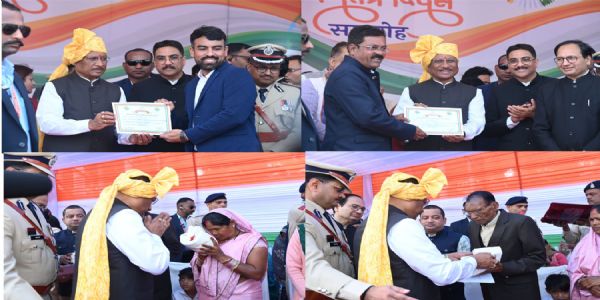 मुख्यमंत्री साय ने उत्कृष्ट कार्य करने वाले 13 अधिकारी-कर्मचारियों का किया सम्मान