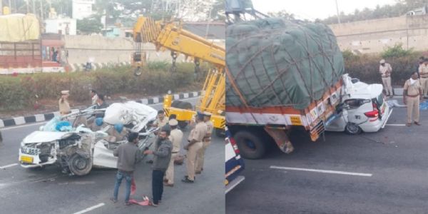कर्नाटक के तुमकुरु में कार–ट्रक टक्कर में तीन सॉफ्टवेयर इंजीनियरों की मौत