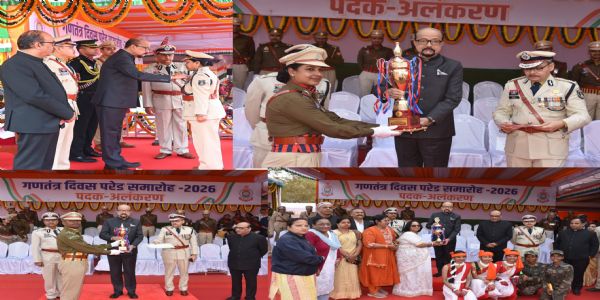 वीरता काे सलाम : राज्यपाल डेका ने  वीरता, शौर्य एवं उत्कृष्ट सेवा के लिए किया सम्मानित