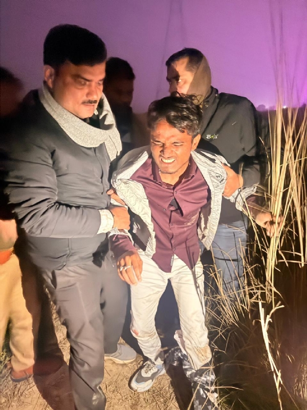 मुठभेड़ में पकड़ा गया आरोपी