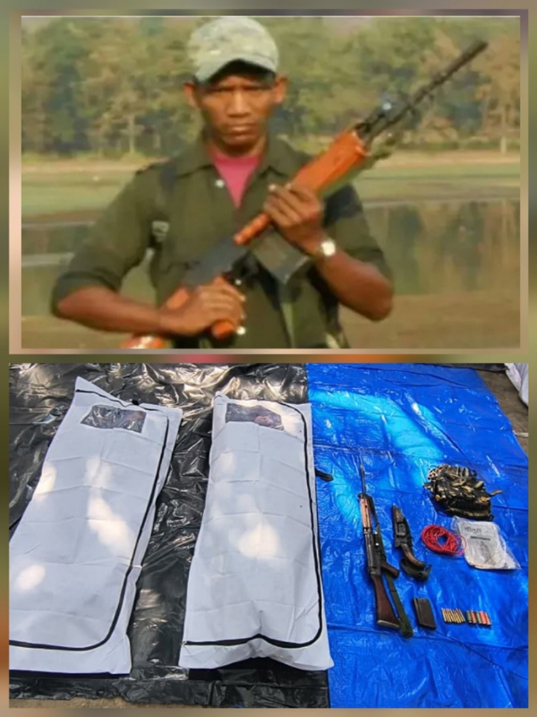 कोंटा एरिया कमेटी इंचार्ज वेट्टी मंगडू ऊर्फ मुक्का व बरामद हथियार व शव