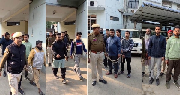 पकड़े गए इस्लामिक चरमपंथियों की तस्वीरें।