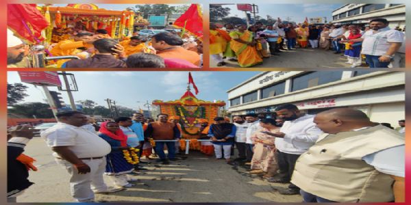 कांग्रेस ने मरार पटेल समाज के मां शाकंभरी की शोभायात्रा का किया स्वागत