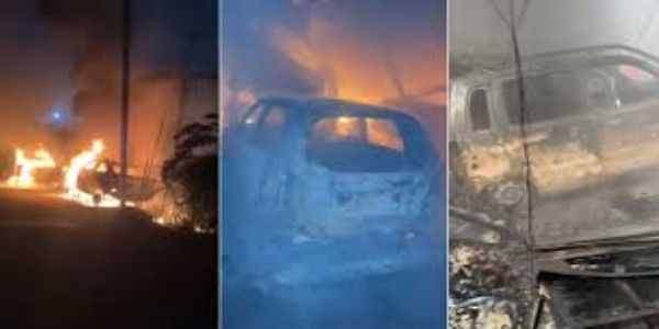 भोपाल में जेल रोड पर ऑटोमोबाइल शॉप में खड़ी 7 कारें जलकर खाक, 35 लाख का नुकसान