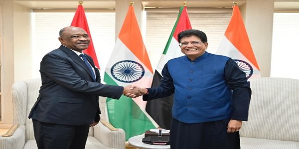 गोयल ने सूडान के विदेश मंत्री से की मुलाकात, कई अहम मुद्दों पर हुई चर्चा