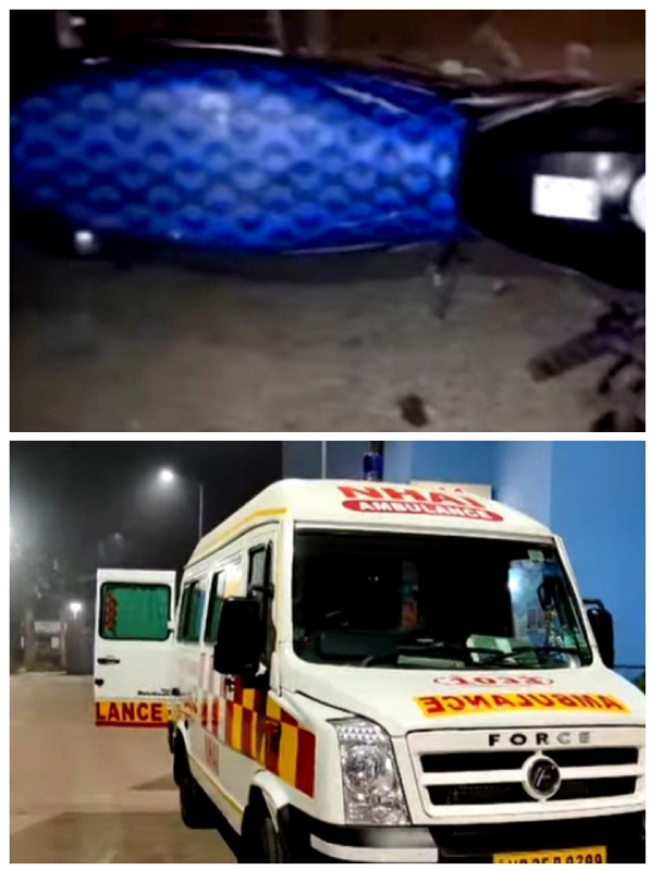 दुर्घटनाग्रस्त स्थान मोटरसाइकिल