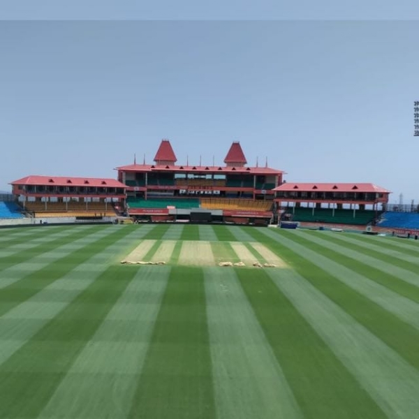 धर्मशाला क्रिकेट स्टेडियम।