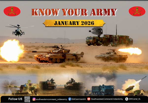 भारतीय सेना की सप्त शक्ति कमान द्वारा 78वें सेना दिवस से पूर्व जयपुर में ‘नो योर आर्मी’ प्रदर्शनी का आयोजन