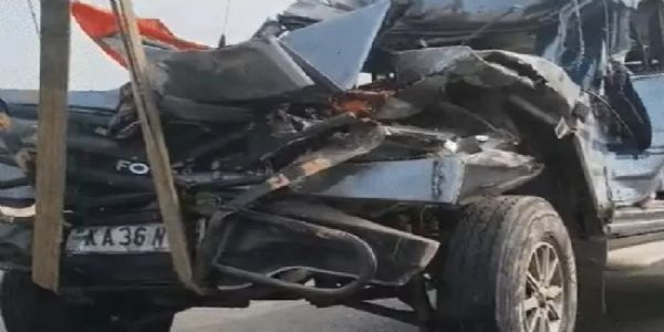 हादसे के बाद जीप की तस्वीर