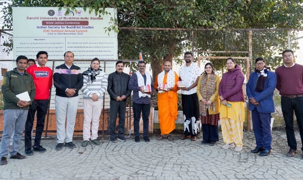 मप्रः श्रीलंका के बौद्ध विद्वान ने किया साँची बौद्ध भारतीय ज्ञान अध्ययन विश्वविद्यालय का दौरा