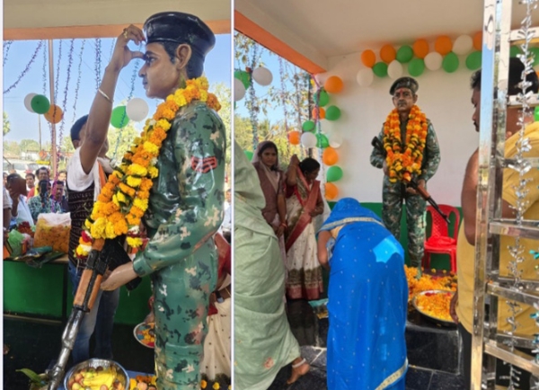 बलीदानी हेड कांस्टेबल बुधराम कोरसा की मूर्ति का अनावरण