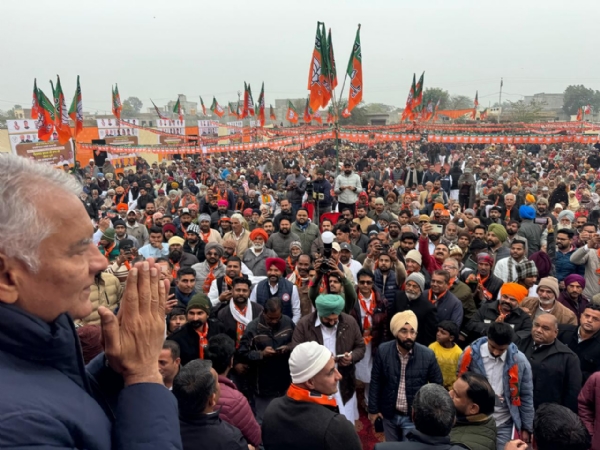 हरियाणा भाजपा अध्यक्ष सुनील जाखड़ जागरूकता रैली को संबोधित करते हुए