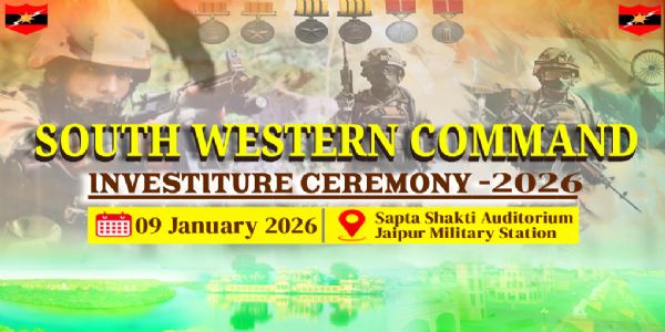 जयपुर के सप्त शक्ति ऑडिटोरियम में सप्त शक्ति कमान अलंकरण समारोह 9 काे