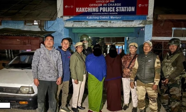 Image of the arrested two Prepak Women Cadres Held in Manipur for Abduction of Minors. Image of the arrested two Prepak Women Cadres Held in Manipur for Abduction of Minors.