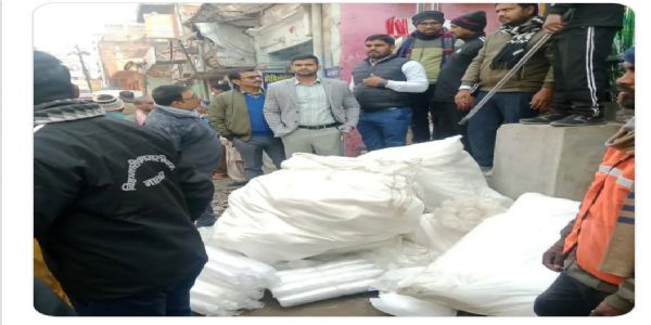 नालंदा जिले में बड़ी मात्रा में एकल उपयोग प्लास्टिक जब्त