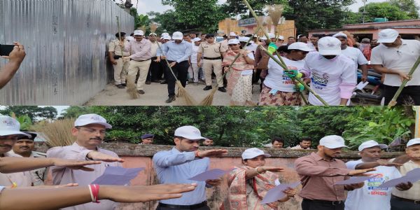 एक घंटा श्रमदान कर दिया स्वच्छता का संदेश