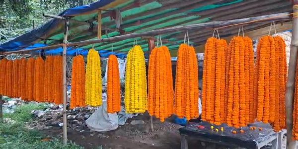नवरात्र पर धनबाद के फूल बाजार में रौनक, 1.25 करोड़ के कारोबार का अनुमान