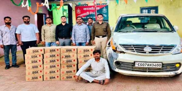 आबकारी विभाग ने 180 लीटर विदेशी शराब के साथ एक आराेपित काे किया गिरफ्तार