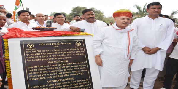 नूंह: मंत्री राव इंद्रजीत सिंह ने शहीद समय सिंह की प्रतिमा का अनावरण