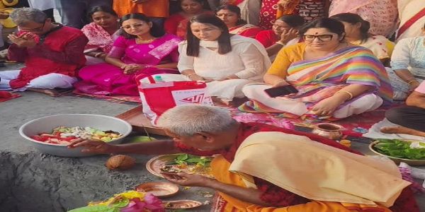 पूजा से पहले बलागढ़ मिनी बंदरगाह को जोड़ने वाली सड़क और पुल का भूमि पूजन